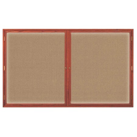 United Visual Products Triple Door Indoor Enclosed Easy Tack Bo UV335EZ-GREY-GOLD